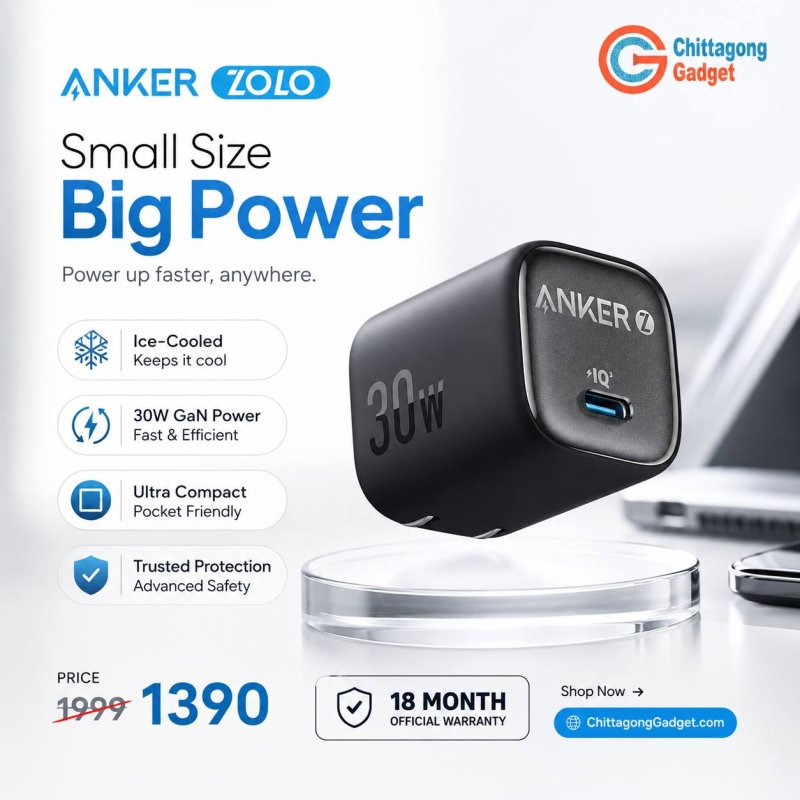 Anker Zolo 30W PD+IQ Charger